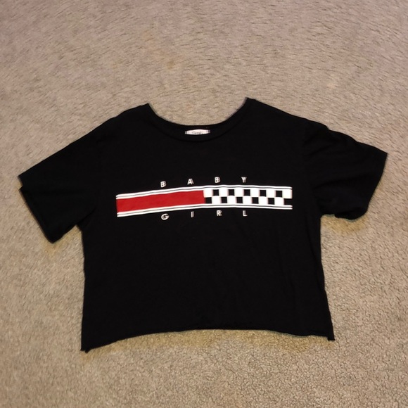 Black checkered cropped top - Picture 1 of 1